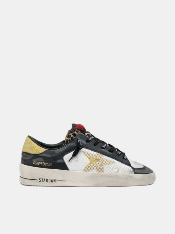 golden goose Stardan sneakers with leopard-print pony skin tongue(F6CC)