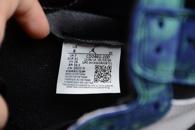 jordan 1 480 CD0461 100 GZ AIR JORDAN 1 RETRO HIGH OG TIE DYE WHITE BLACK AURORA GREEN C844