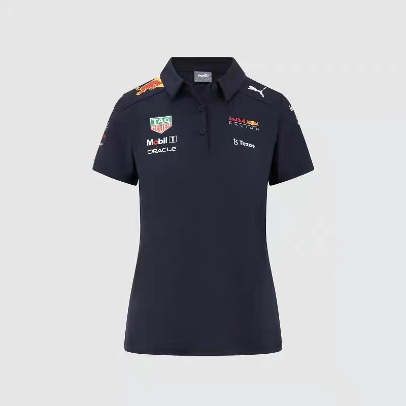 mercedes RedB ull team 2022 F1 blue women polo shirt745E