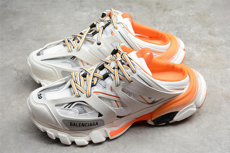 BALENCIAGA TRACK 【530】[653813-W3CP5-9059]-[BA﹡LEN﹡CIAGA TRACK MULE WHITE∕LIGHT GREY∕ORANGE]-[W