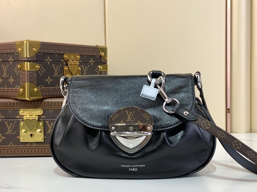 LV-Handbags M12192 Black leather (sheepskin)(88EB)