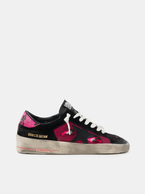 golden goose Fuchsia and black Limited Edition LAB Stardan sneakers(BFBF)