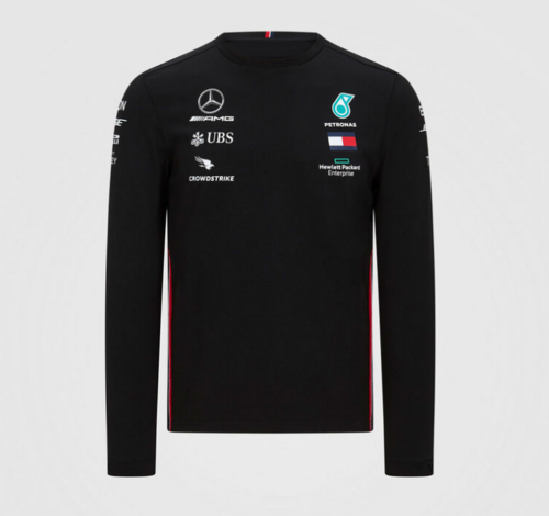 mercedes Mercedes Benz 2020 F1 balck T shirt long sleeves6B76