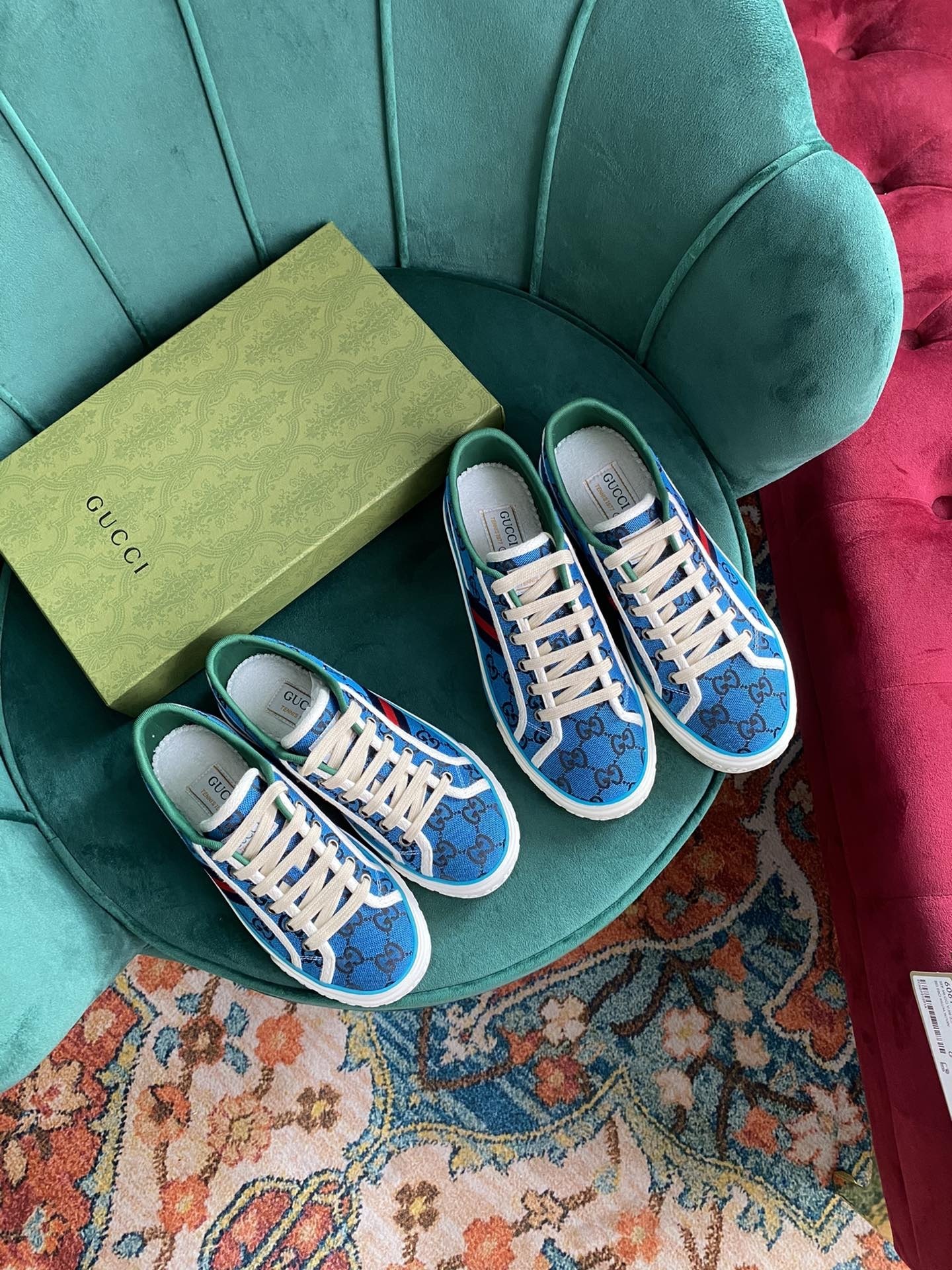 GUCCI SHOES Gucci Tennis 1977 GG Multicolor sneaker 663680∕663657(160 usd)(0E79)