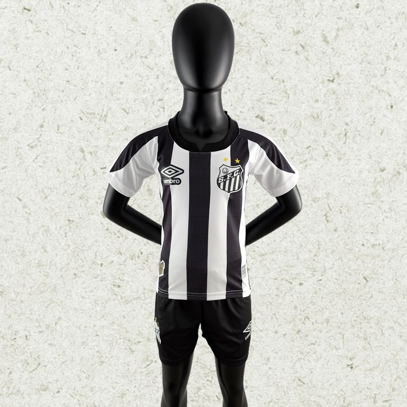 2223 Santos kids kit away soccer jersey Camiseta de futebol maillot camisas de time
