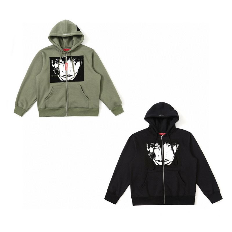 SUPREME Supreme Week 4 x The Crow Zip Up Hoodie Sweatshirt957A