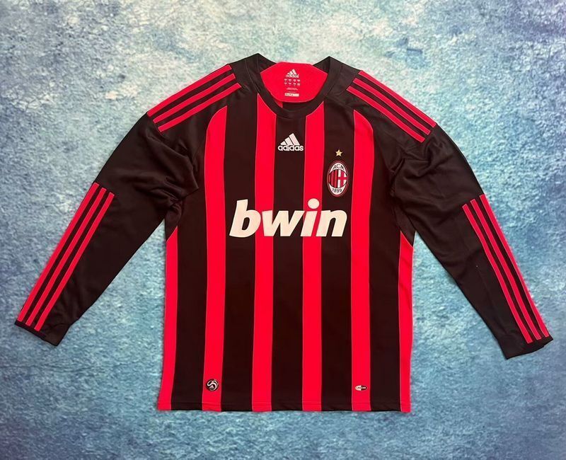 retro jersey AC Milan LS retro soccer jerseys 2008 09 maglia calcio maillot football ca