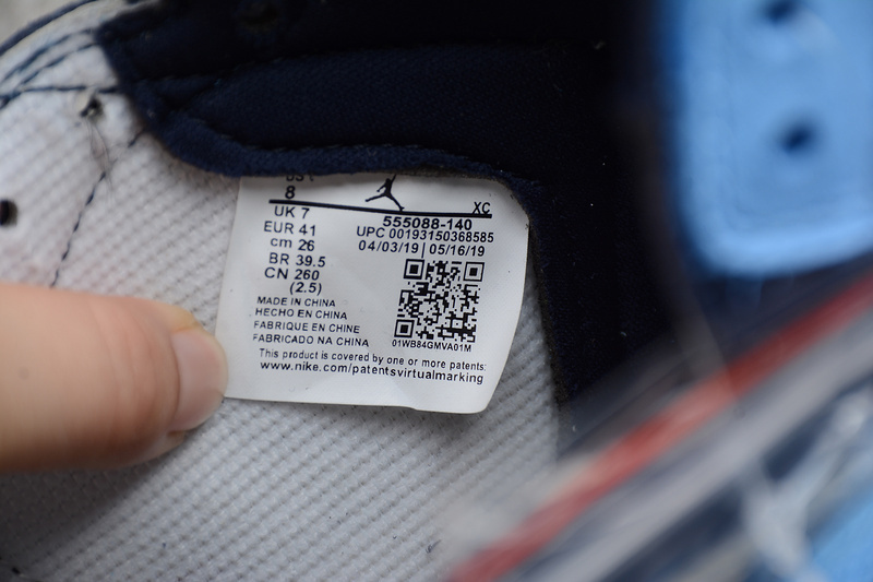 jordan 1 98 96 107 555088 140 AIR JORDAN 1 RETRO HIGH UNC LEATHER OBSIDIAN UNIVERSITY BLUE E9