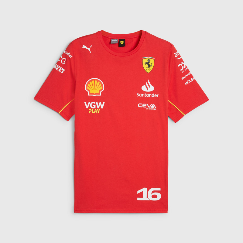 mercedes Ferrari 2024 F1 red 16 racing shirtEBF3