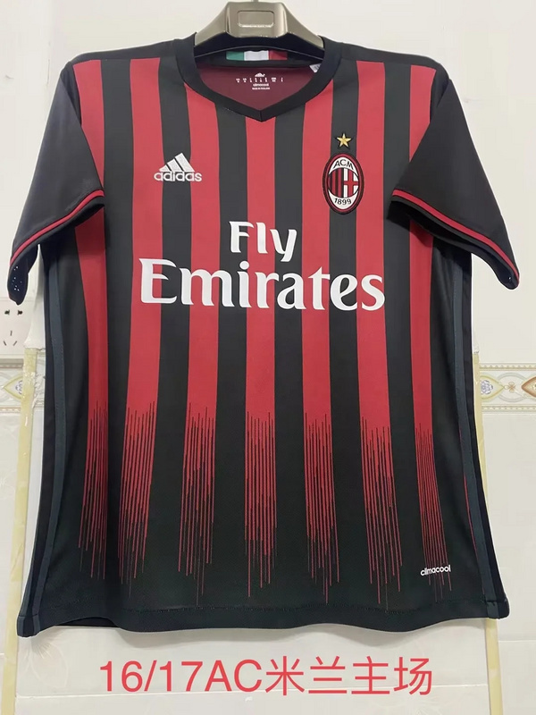 retro jersey AC Milan retro soccer jerseys 2016 17 maglia calcio maillot football camis