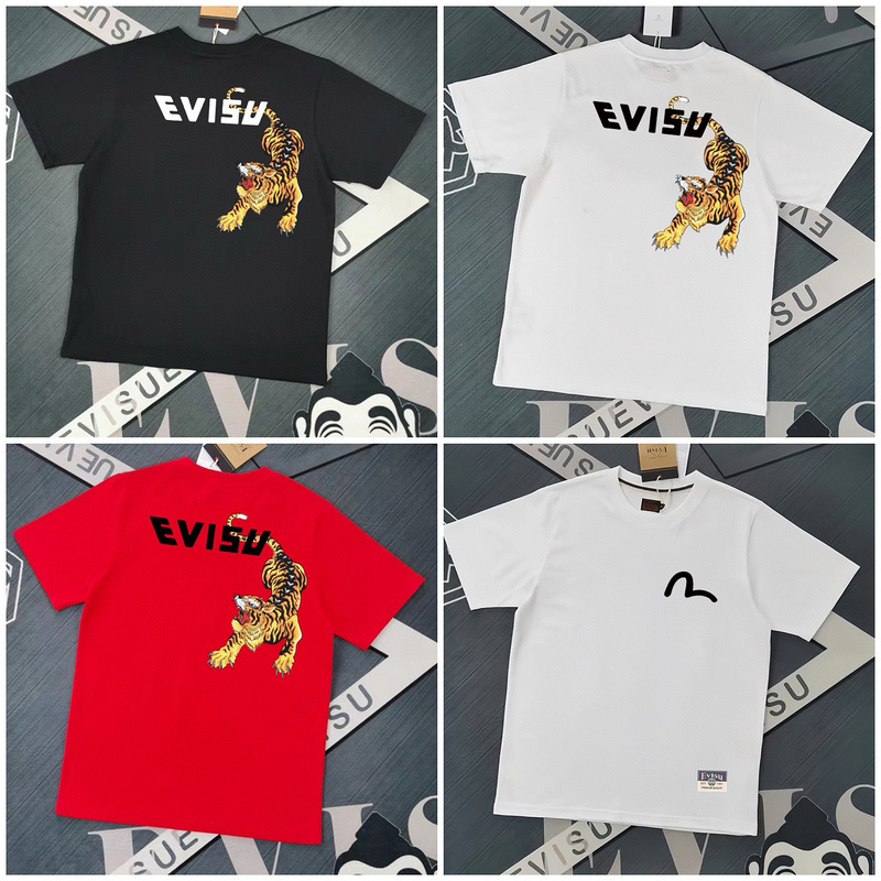 EVISU 1580）EVISU 福神 25新款 老虎 海鷗m 字母 短袖 短T 潮流 時尚 nD0F5