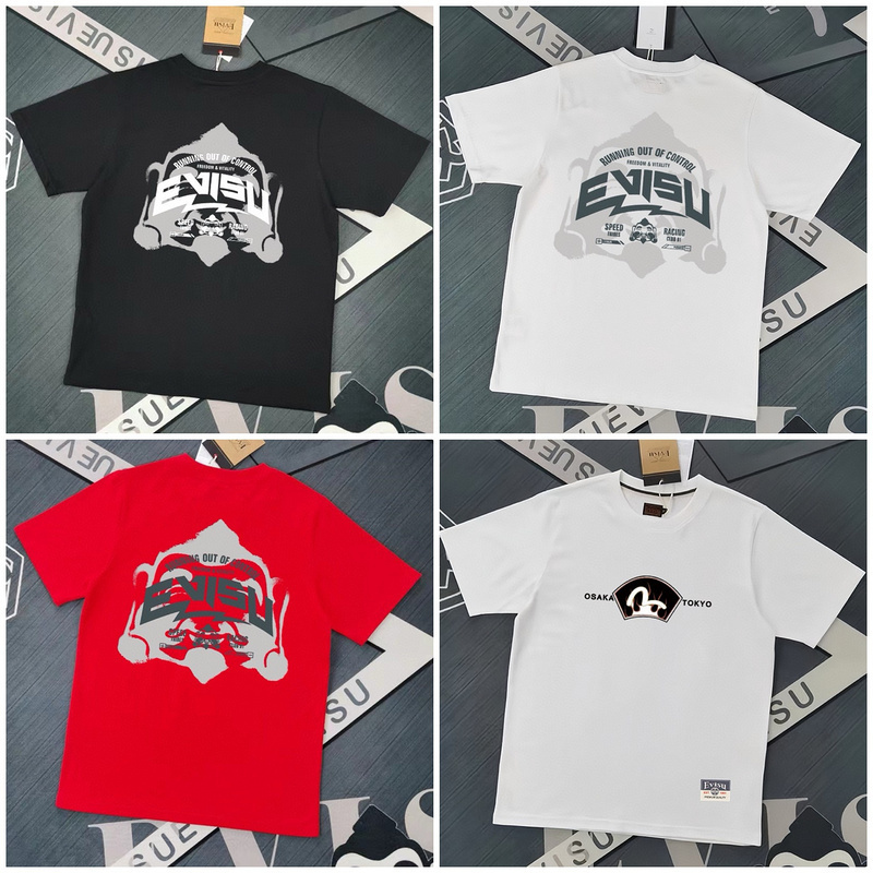 EVISU 1580）EVISU 福神 25新款 佛頭 字母 海鷗m 短袖 短T 潮流 時尚 nF59E