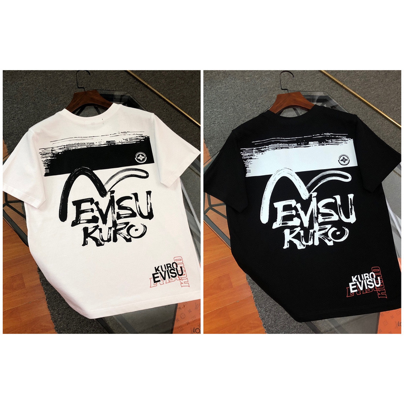EVISU 1680）EVISU 福神 24新款 塗鴉 海鷗 字母 短袖 短T 潮流 時尚 彬4CD