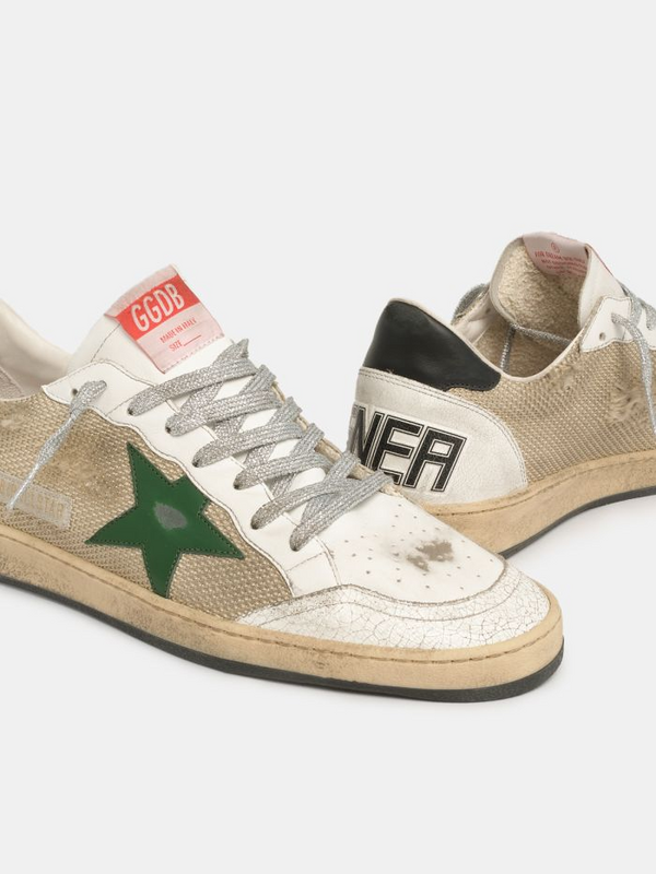 golden goose Ball Star sneakers in leather and mesh with black heel tab(2CEB)