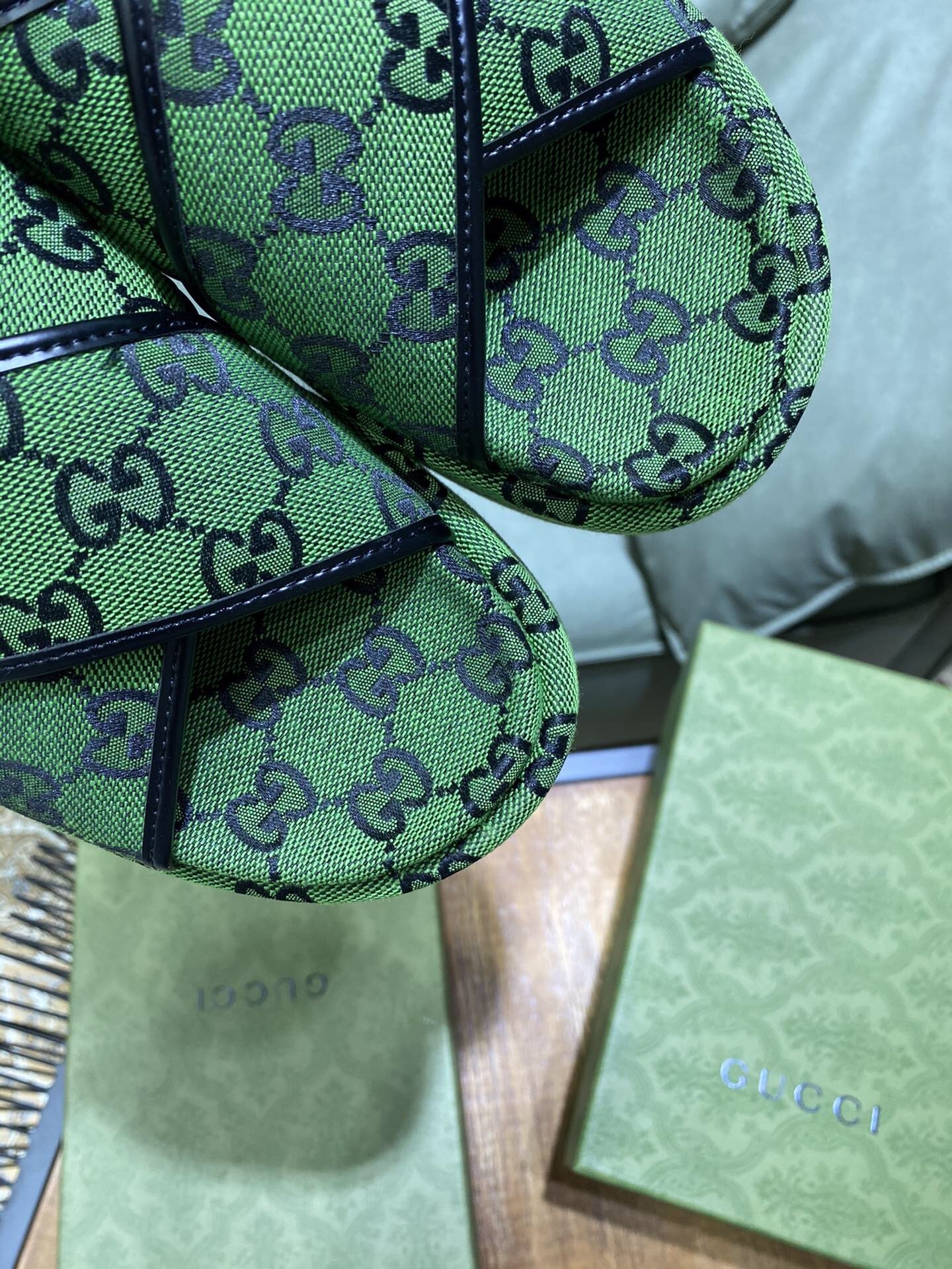 GUCCI SHOES Gucci GG Multicolor platform sandal 663666(130 usd)(86B0)