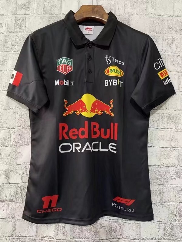 mercedes RedB ull team 2022 F1 black polo shirt5CDB