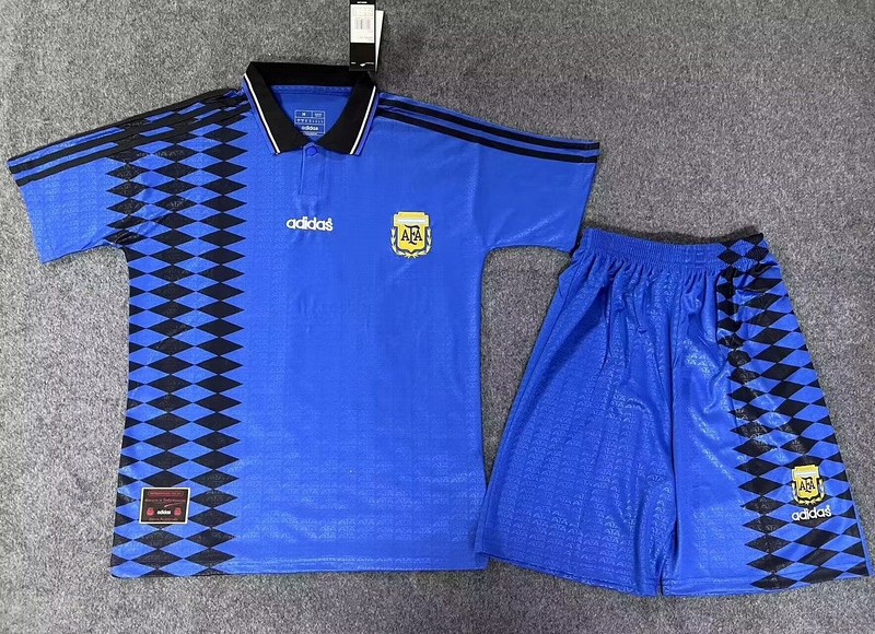 vintage Argentina retro home kids sets 1994 maglia calcio maillot football camisetas fu