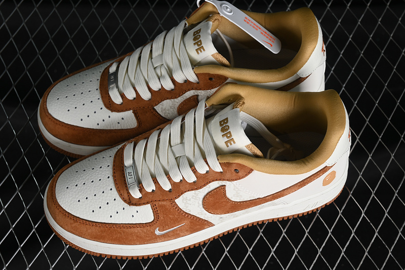 air force 1 340 BA8806 847 AIR FORCE 1 07 LOW BAPE OFF WHITE BROWN WOMAN 36 39 MAN 40 45 545C