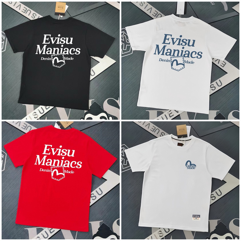 EVISU 1580）EVISU 福神 25新款 海鷗m 字母 短袖 短T 潮流 時尚 nA80F