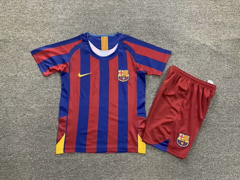 retro jersey Messi retro Kids sets 2005 maglia calcio maillot football camisetas futbolBB9F