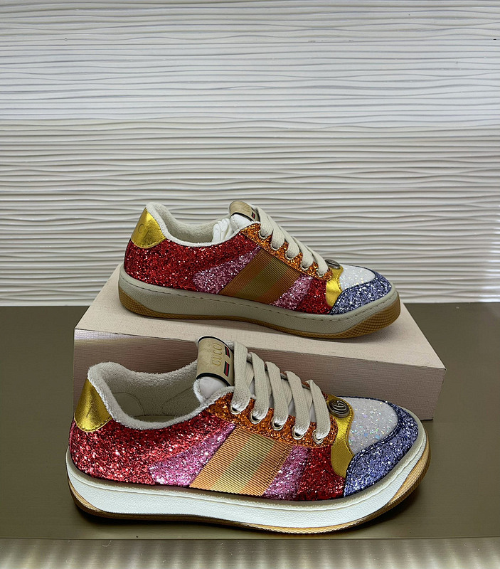 GUCCI SHOES Gucci Lovelight Screener sneaker with glitter 710534（165usd）(602B)