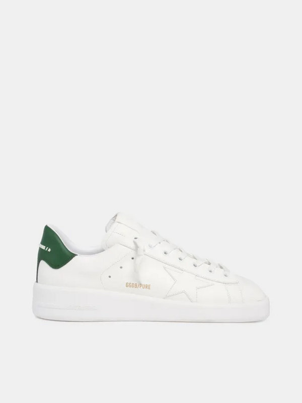 golden goose White Purestar sneakers with green heel tab(60A2)