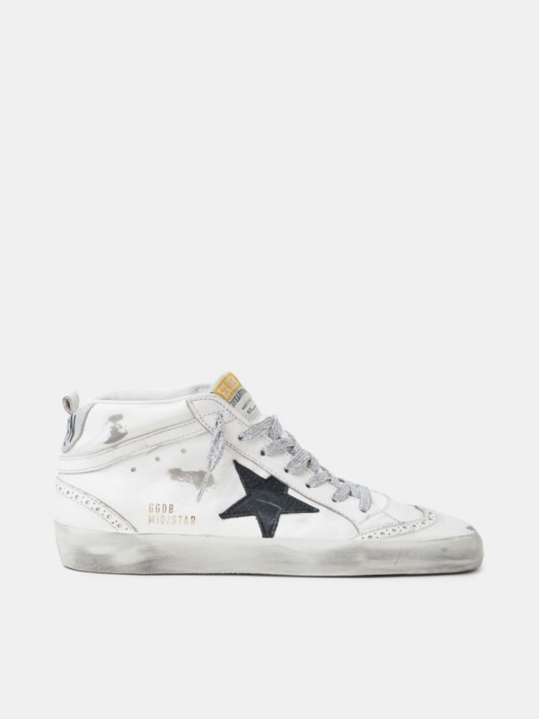 golden goose Mid-Star sneakers with laminated heel tab and glittery laces(1862)