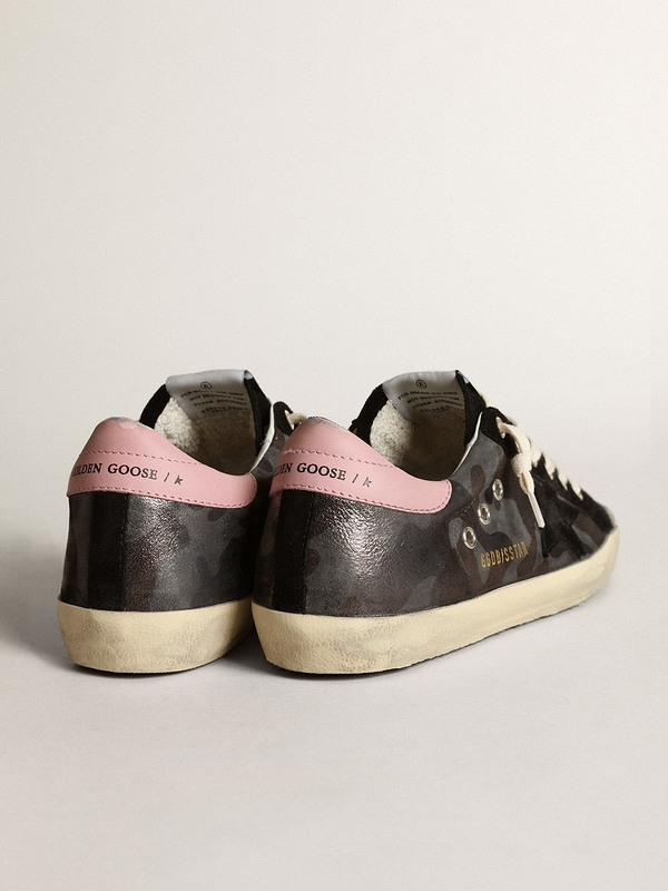 golden goose Super-Star LTD sneakers in metallic camouflage nappa leather with black suede st