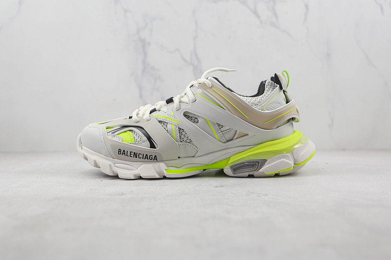 BALENCIAGA TRACK 【580】[BA﹡LEN﹡CIAGA TRACK 3.0 SNEAKERS LIGHT GREY∕FLUORESCENT GREEN∕BLACK]-[WO