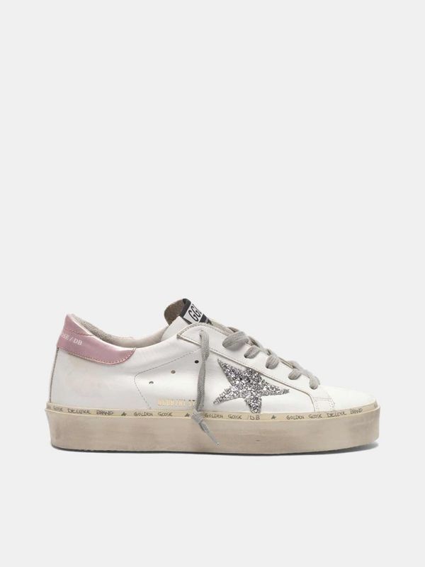golden goose Hi Star sneakers with glittery star and laminated heel tab(E29E)