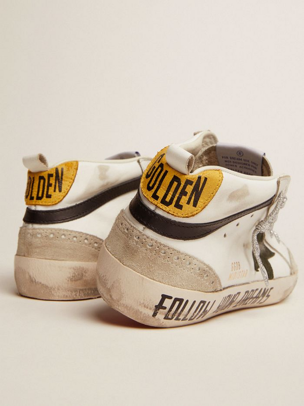 golden goose Mid Star LTD sneakers with leather and suede upper and snake-print leather star(