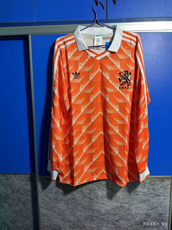 vintage Cheap Netherland LS retro soccer jerseys 1988 maglia calcio maillot football ca