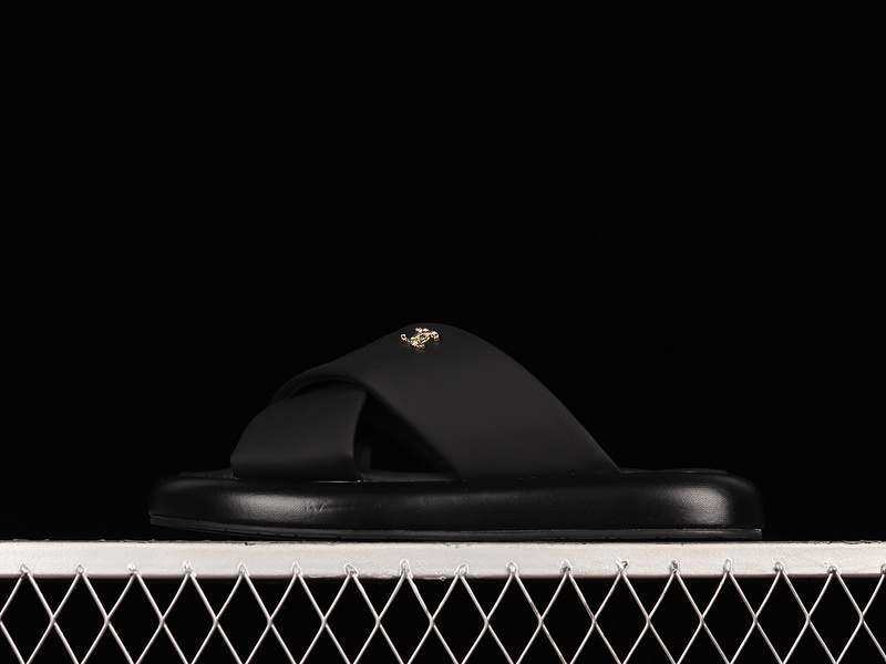 Sandal 【300】[CHA﹡NEL 22 PLATFORM SLIP-ON SLIPPERS BLACK∕BLACK∕BLACK]-[WOMAN︰35-40] F728