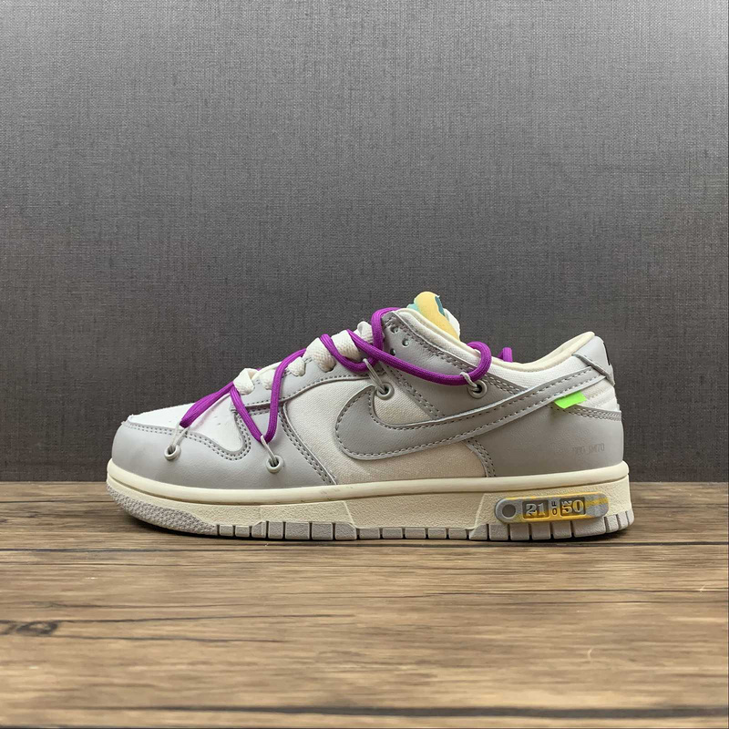 dunk 300 DM1602 100 OW X SB DUNK LOW LOT 21 OF 50 SAIL NEUTRAL GREY HYPER VIOLET UNISEX 36 45