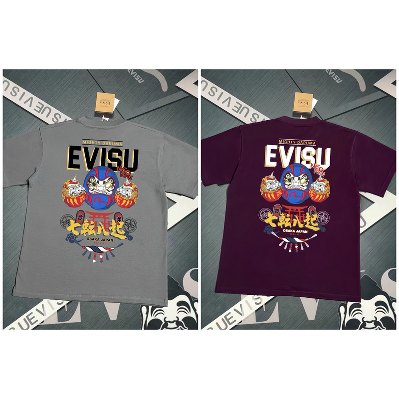 EVISU 1580）EVISU 福神 25新款 達摩 不倒翁 七轉八起 字母 海鷗m 短袖 �