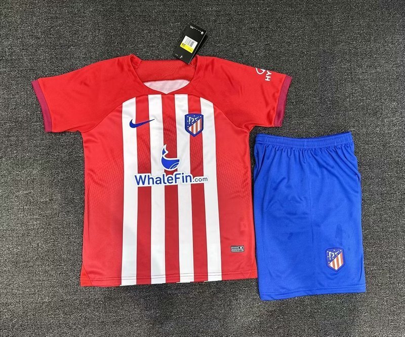 jersey 23∕24 Atletico Madrid Home Kids Soccer Jerseys(62F4)