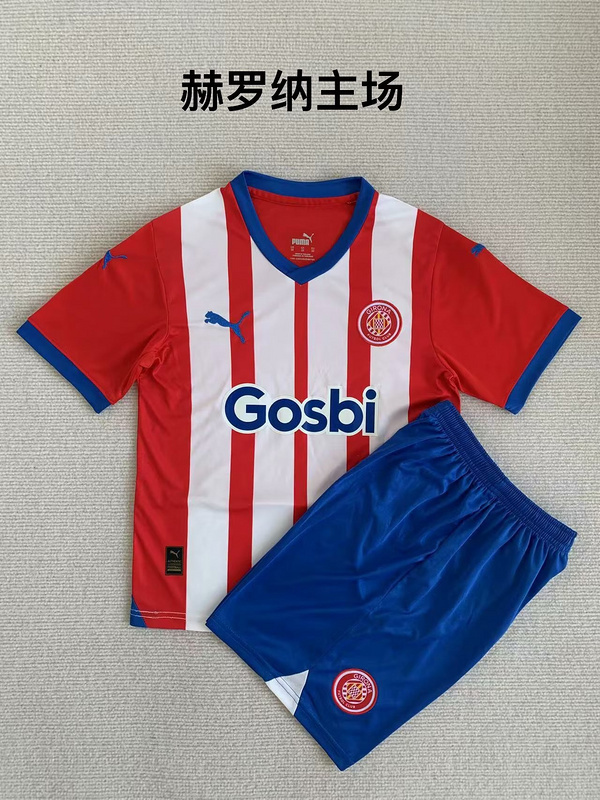 soccer jerseys Cheap Girona home kids sets 2023 24 maglia calcio maillot football camis