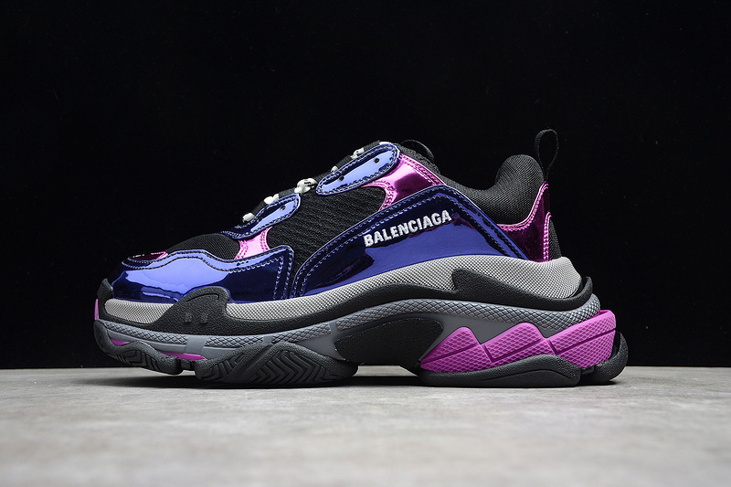 triple s 480 BALENCIAGA TRIPLE SS SNEAKERS BLACK PURPLE WHITE WOMAN 35 39 MAN 40 46 31FC