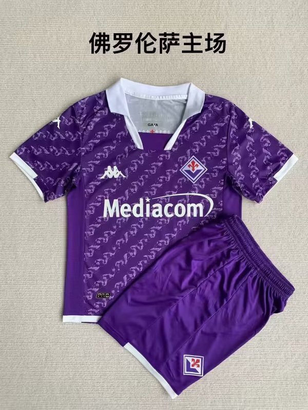 jersey 23∕24 Fiorentina Home Kids Soccer Jerseys(292D)