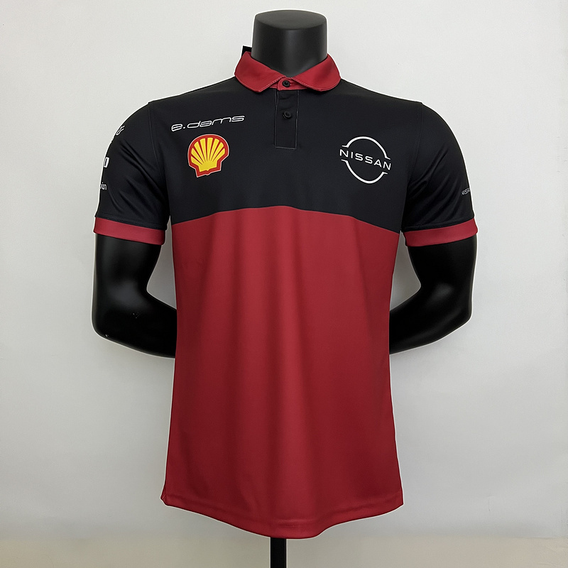 mercedes NISSAN 2023 red polo shirtBC49