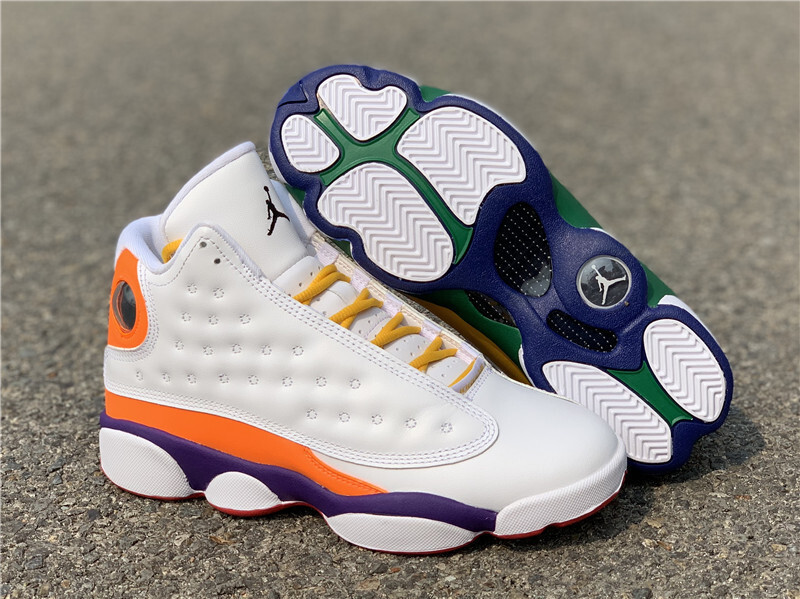 【450】[CV0785-158]-[AIR JORDAN 13 GS PLAYGROUND WHITE∕BLACK-COURT PURPLE-TOTAL Oaj 13
