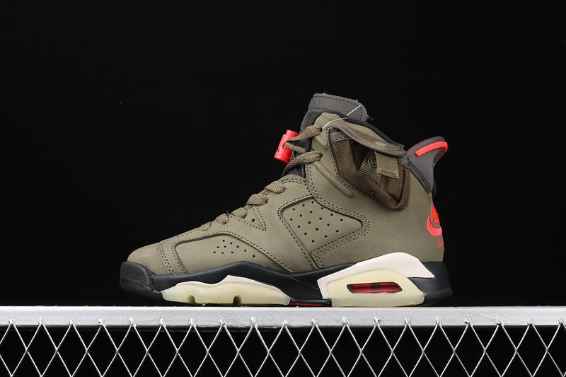 jordan 6 600 CN1084 200 GET TRAVIS SCOTT X AIR JORDAN 6 MEDIUM OLIVE BLACK UNIVERSITY RED CBB