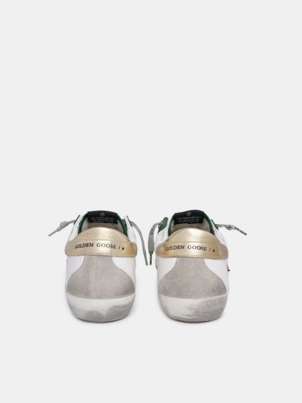 golden goose White and green Super-Star sneakers(A578)
