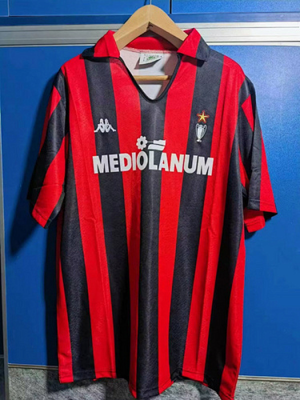 vintage ac milan retro Home soccer jersey 1989 90 maglia calcio maillot football camise