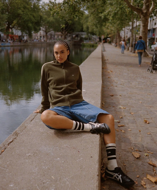 goat 238 Knit zip up fleece green5911