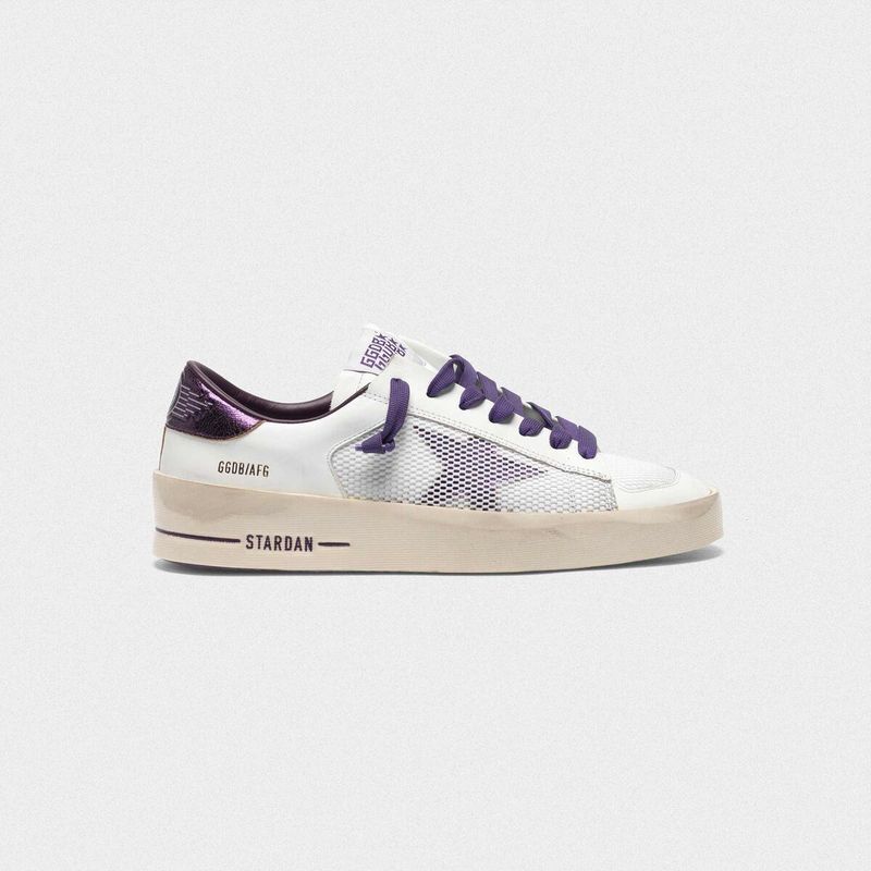 golden goose Stardan sneakers with star and heel tab in metallic purple(A4A2)