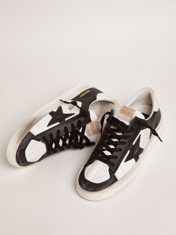 golden goose Stardan sneakers in black and white leather(F13C)