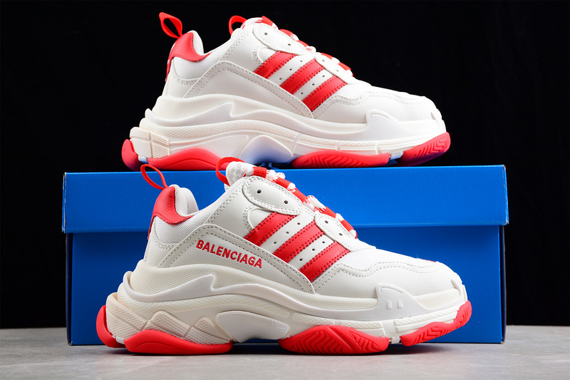 BALENCIAGA TRIPLE S 【550】[W5RH10677]-[BA﹡LEN﹡CIAGA TRIPLE S SNEAKERS X AD WHITE∕WHITE∕RED]-[WO