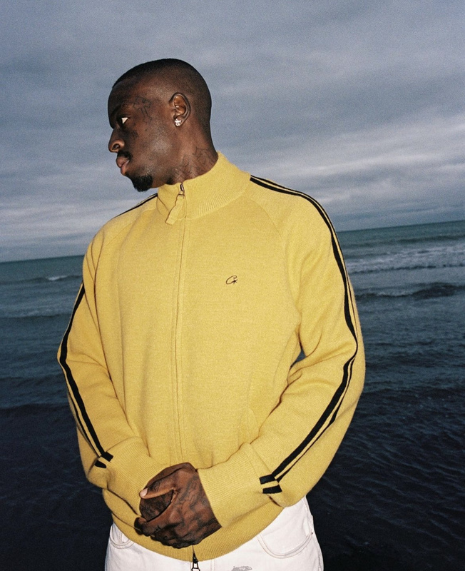 goat 238 Knit zip up fleece yellowB101