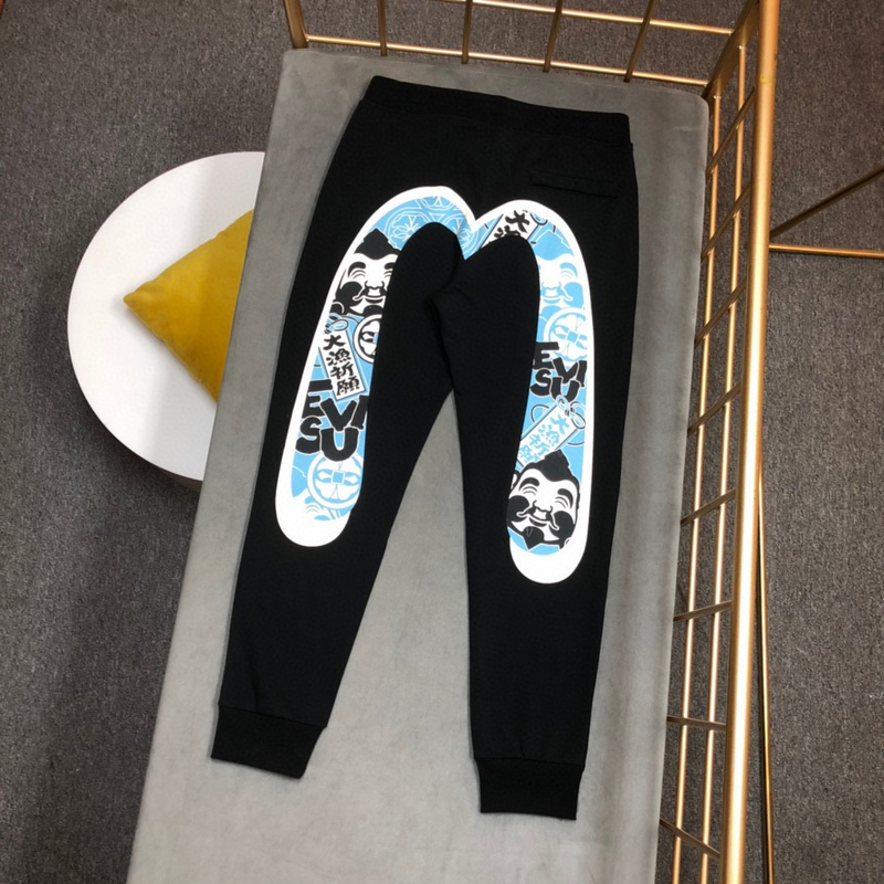 EVISU 1680）EVISU 福神 24新款 字母 佛頭 大M 長褲 棉褲 時尚 潮流 彬1DB